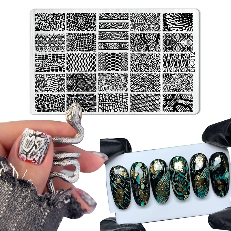 3D Printing Templates Free - Animal Image Snake Leopard Nail Stamping