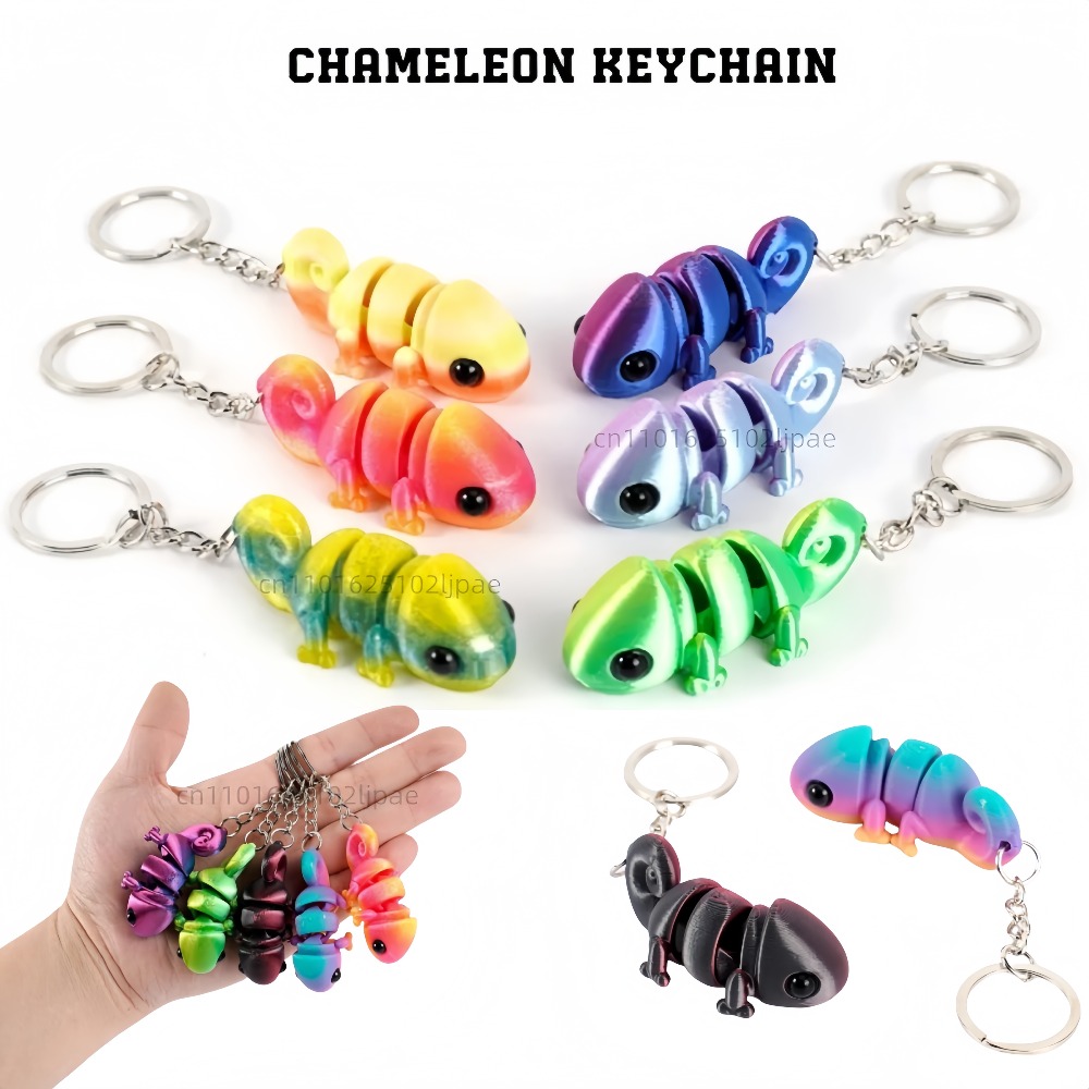 3D Printing Stainless Steel - 3D Printing Chameleon Keychain Multi-joint Movable