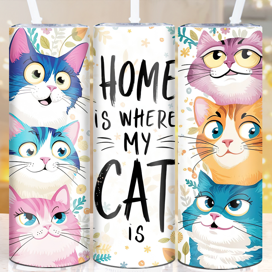 3D Printing Steel - 20oz 3D Print Cute Cat Tumbler