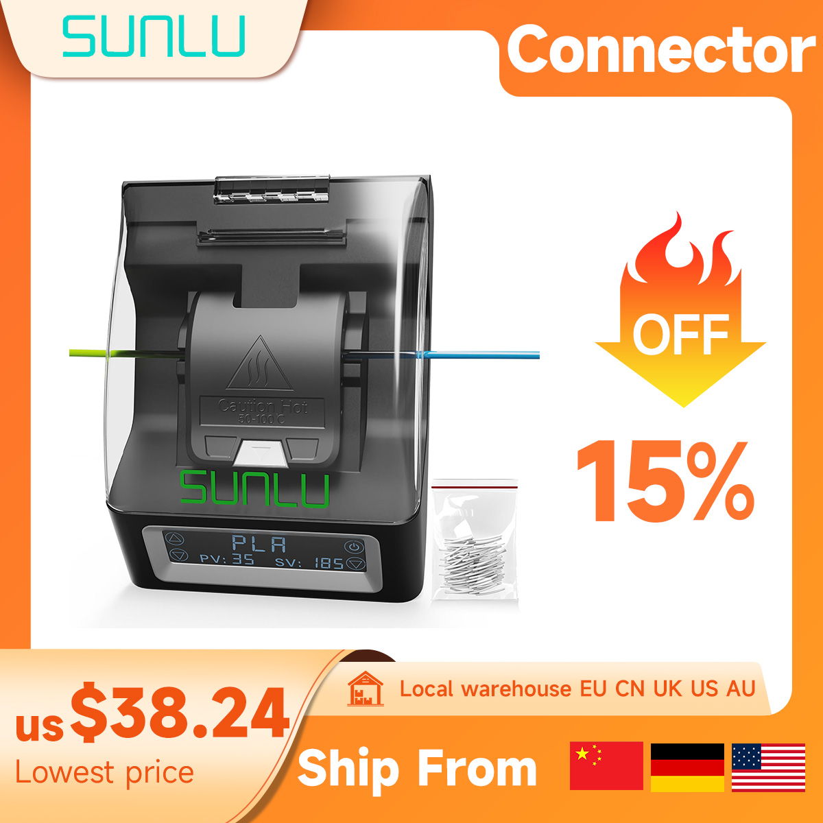Petg Filament - SUNLU Filament Connector For FC01 1.75mm