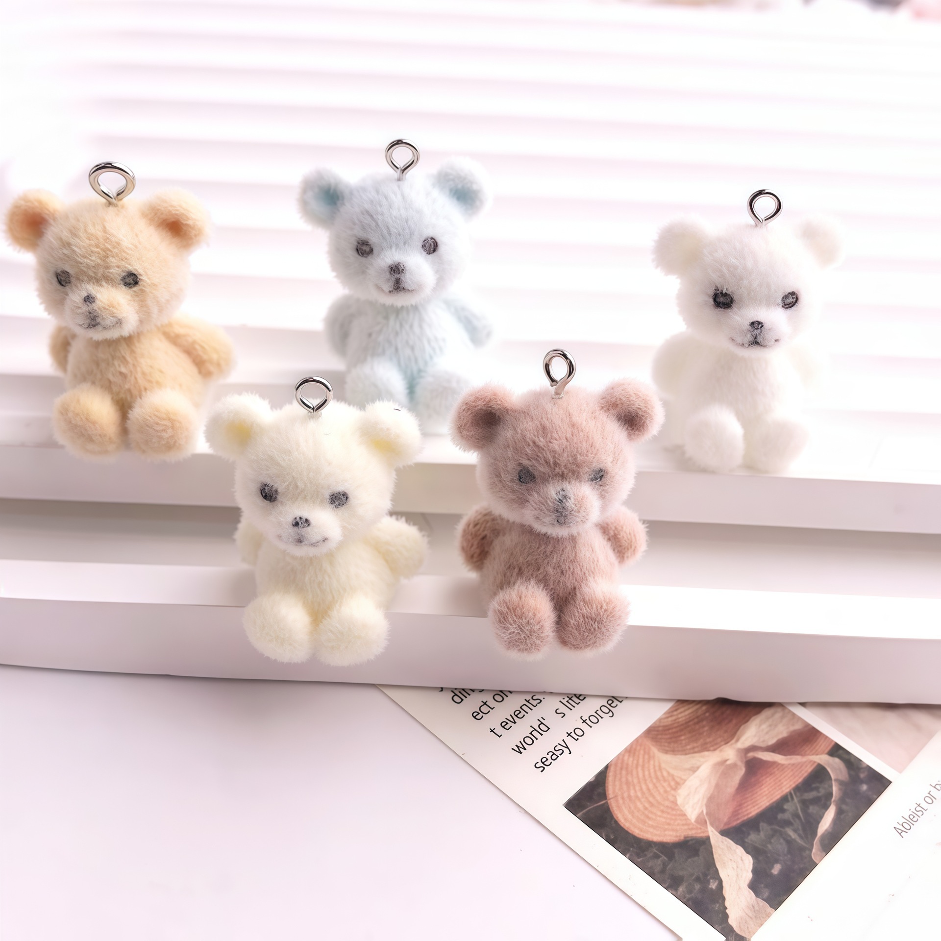 5pcs 3D Flocked Bear Resin Cha - 3D Printing Earrings recensie en prijs