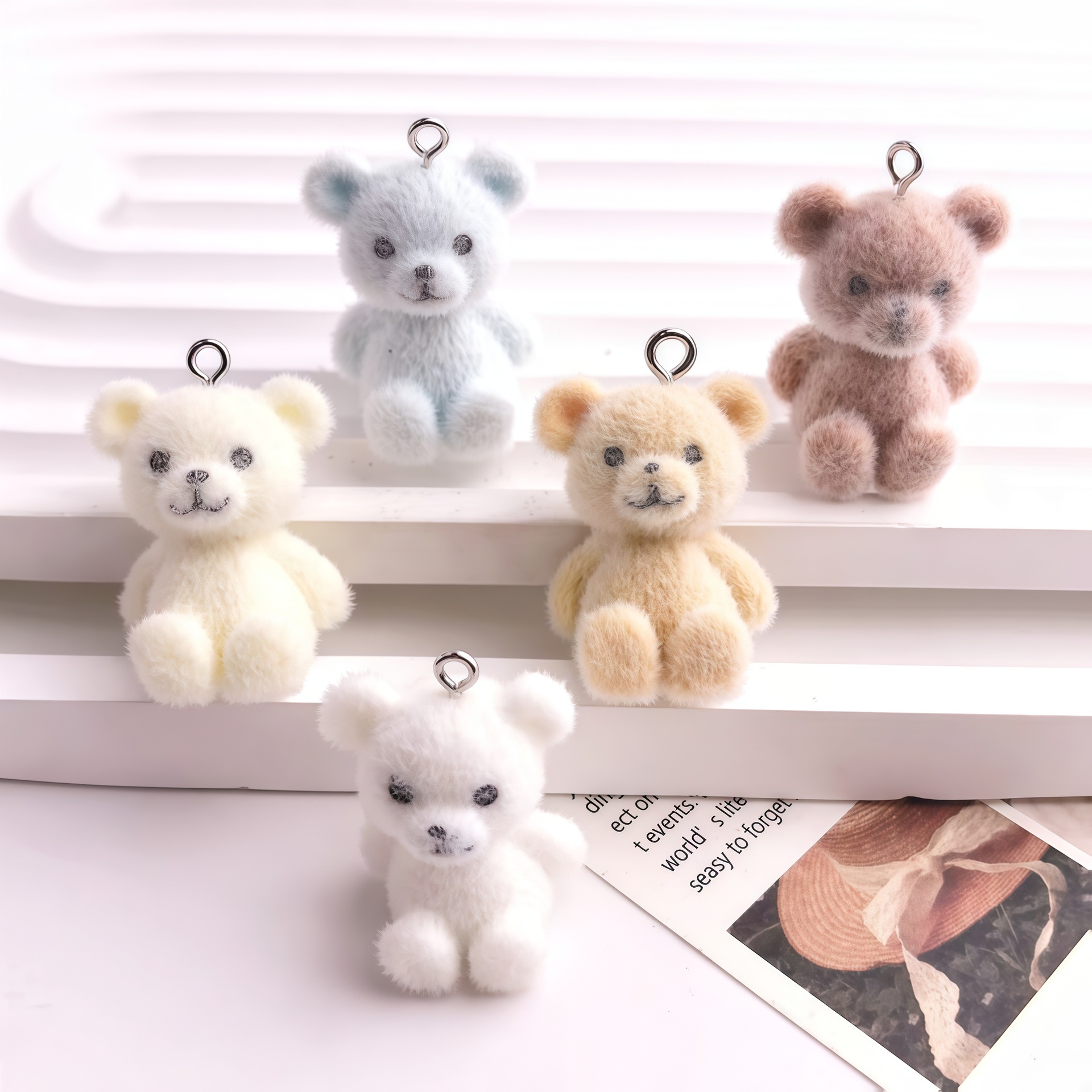 5pcs 3D Flocked Bear Resin Cha - 3D Printing Earrings recensie en prijs