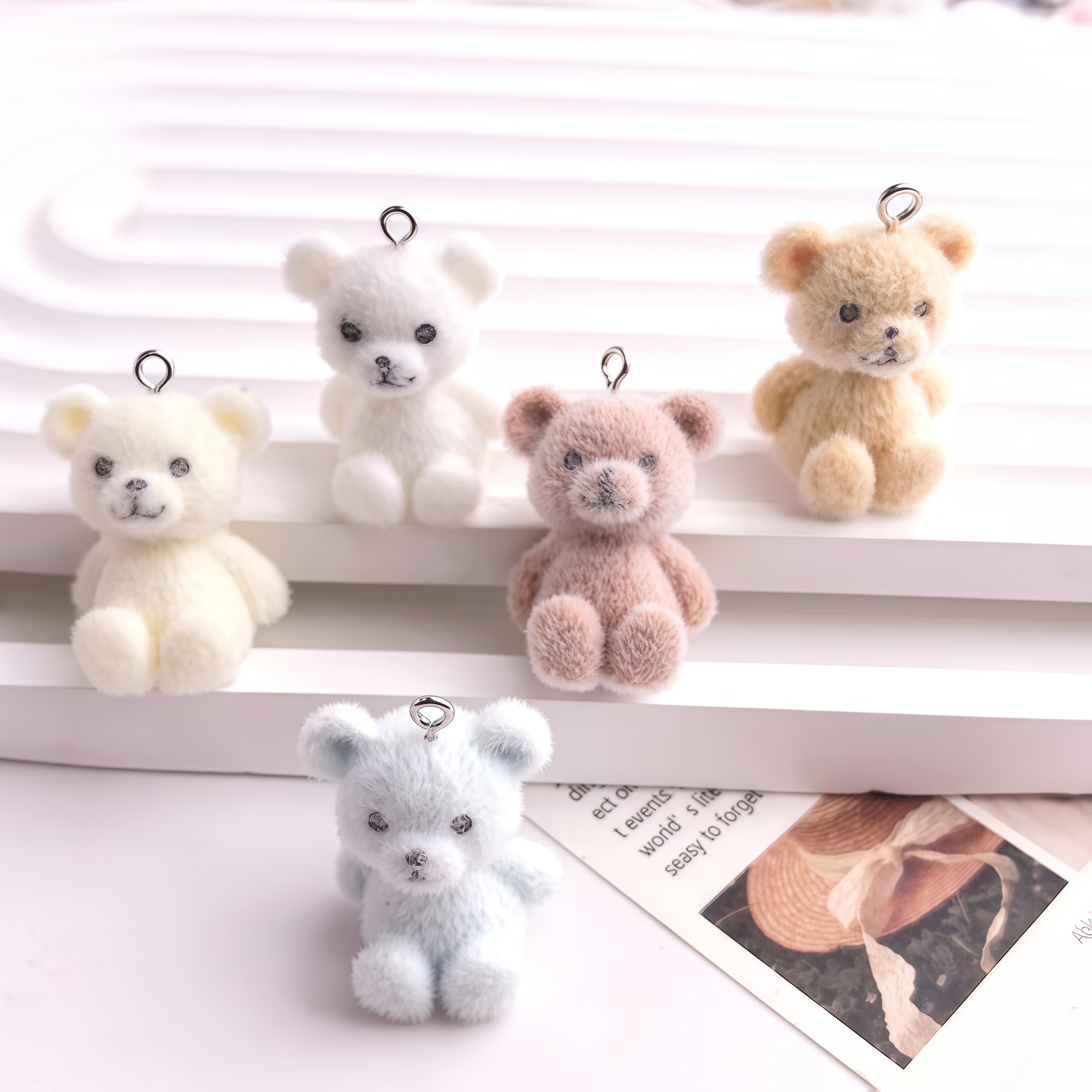 5pcs 3D Flocked Bear Resin Cha - 3D Printing Earrings recensie en prijs
