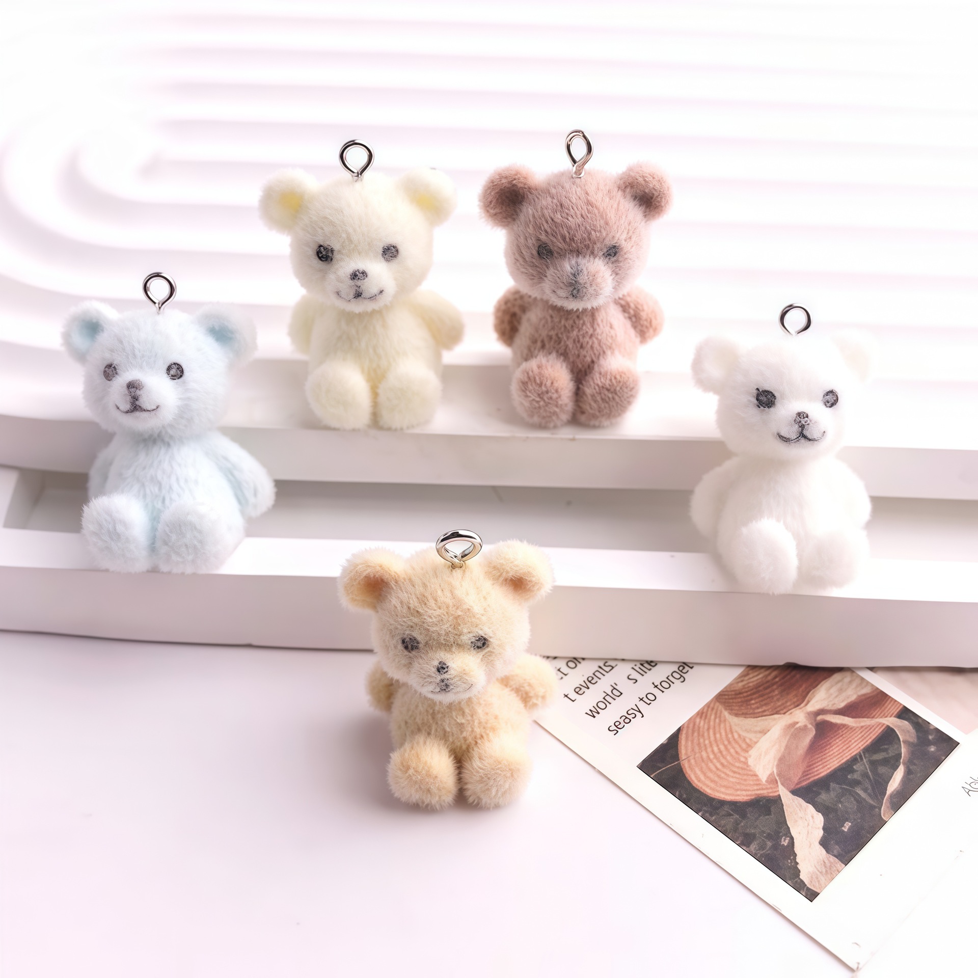 5pcs 3D Flocked Bear Resin Cha - 3D Printing Earrings recensie en prijs