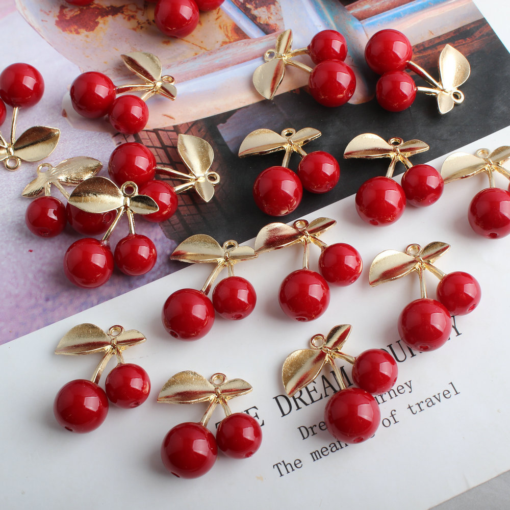 10Pcs 3D Alloy Cute Red Cherry - 3D Printing Earrings recensie en prijs