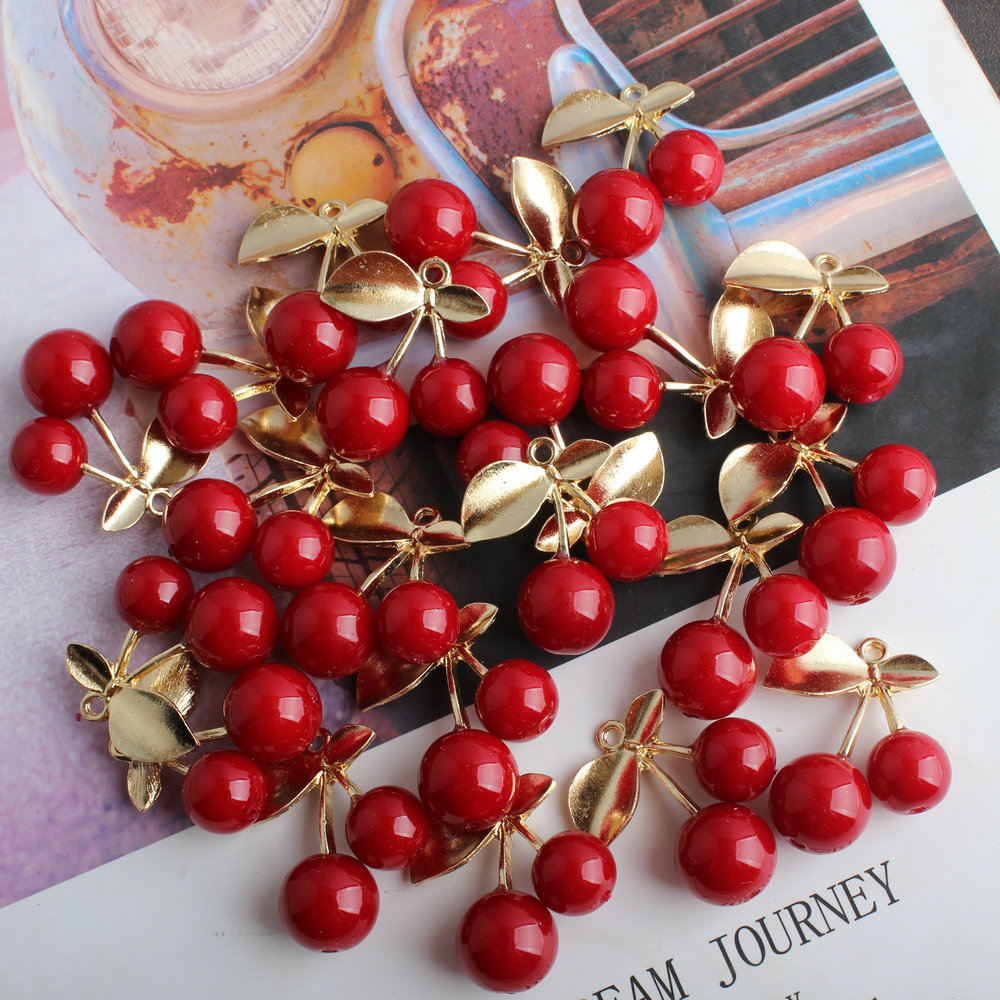 10Pcs 3D Alloy Cute Red Cherry - 3D Printing Earrings recensie en prijs