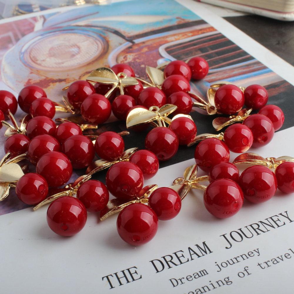 10Pcs 3D Alloy Cute Red Cherry - 3D Printing Earrings recensie en prijs