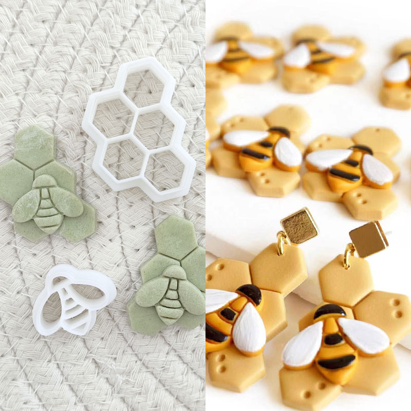 3D Bee Honeycomb Earring Cutti - 3D Printing Earrings recensie en prijs