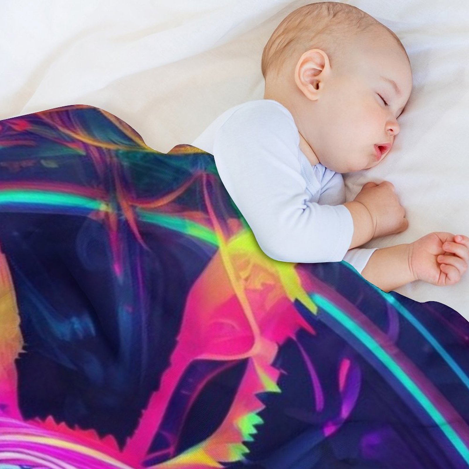 rabbit in neon Throw Blanket S - 3D Printing Rabbit recensie en prijs