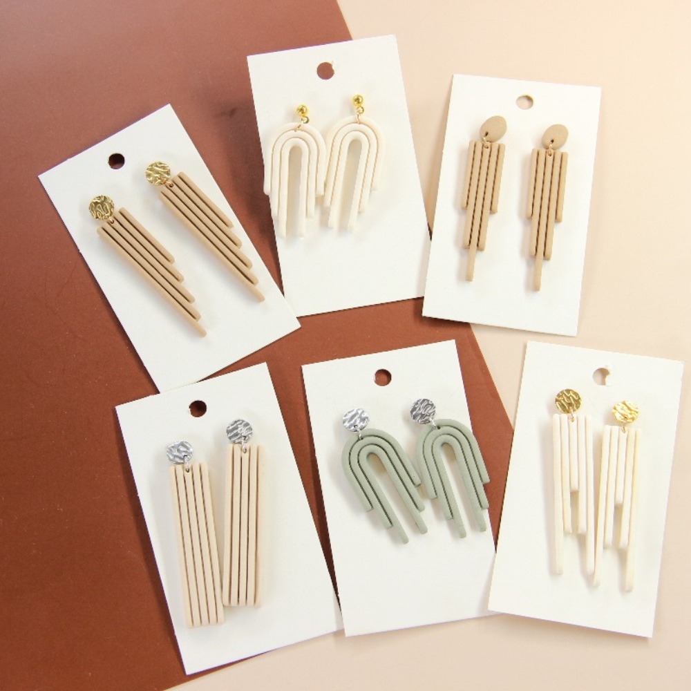 4Pcs Geometric Tassel Polymer  - 3D Printing Earrings recensie en prijs