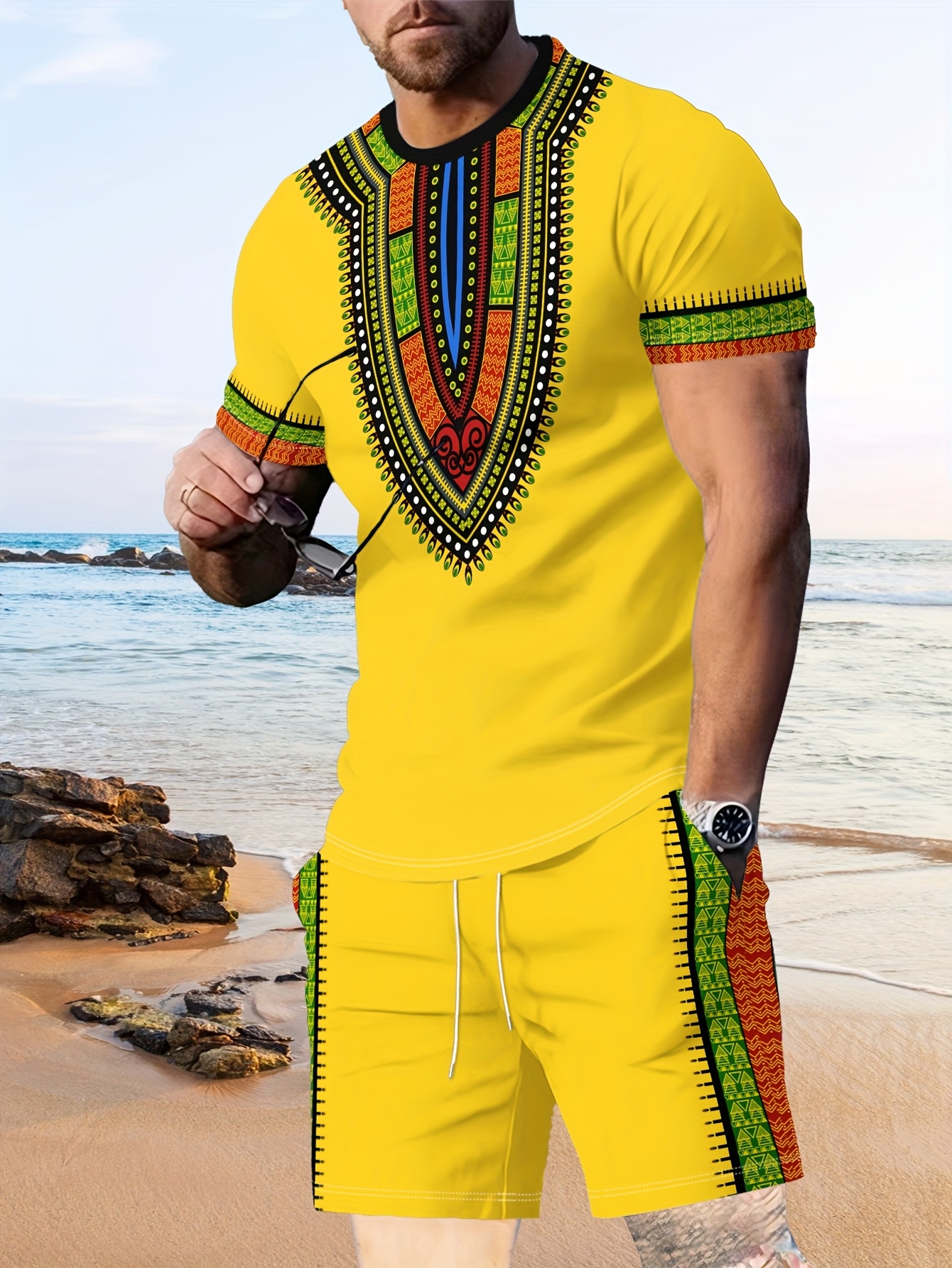 New Men's Suits African Dashik - 3D Printing Jersey recensie en prijs