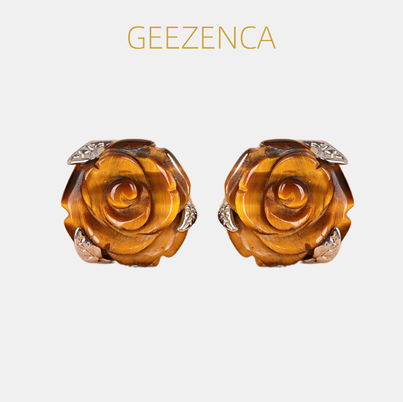 GEEZENCA Tiger's Eye Stone 925 - 3D Printing Earrings recensie en prijs