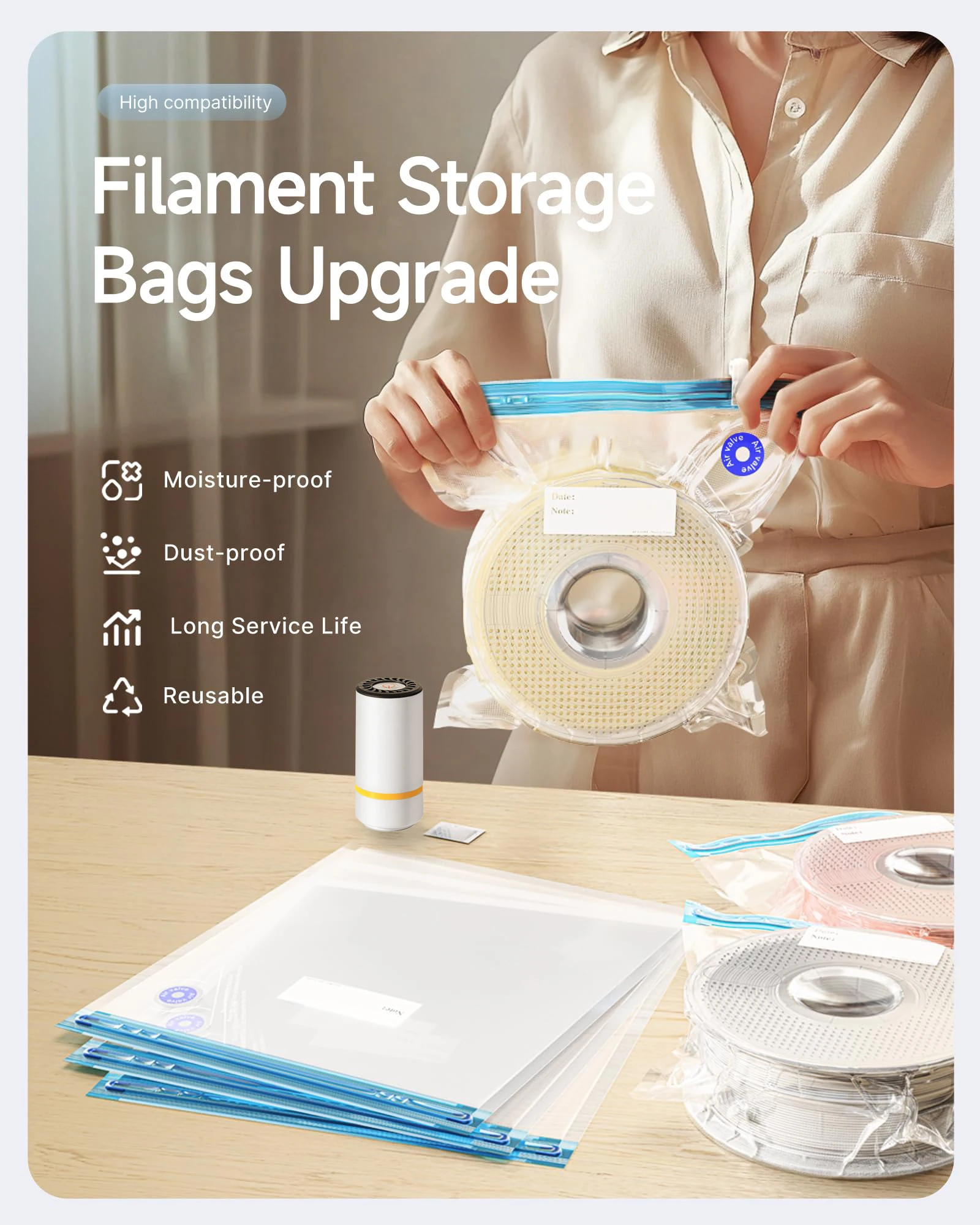 3D Printer Filament Vacuum Bag - Petg Filament recensie en prijs