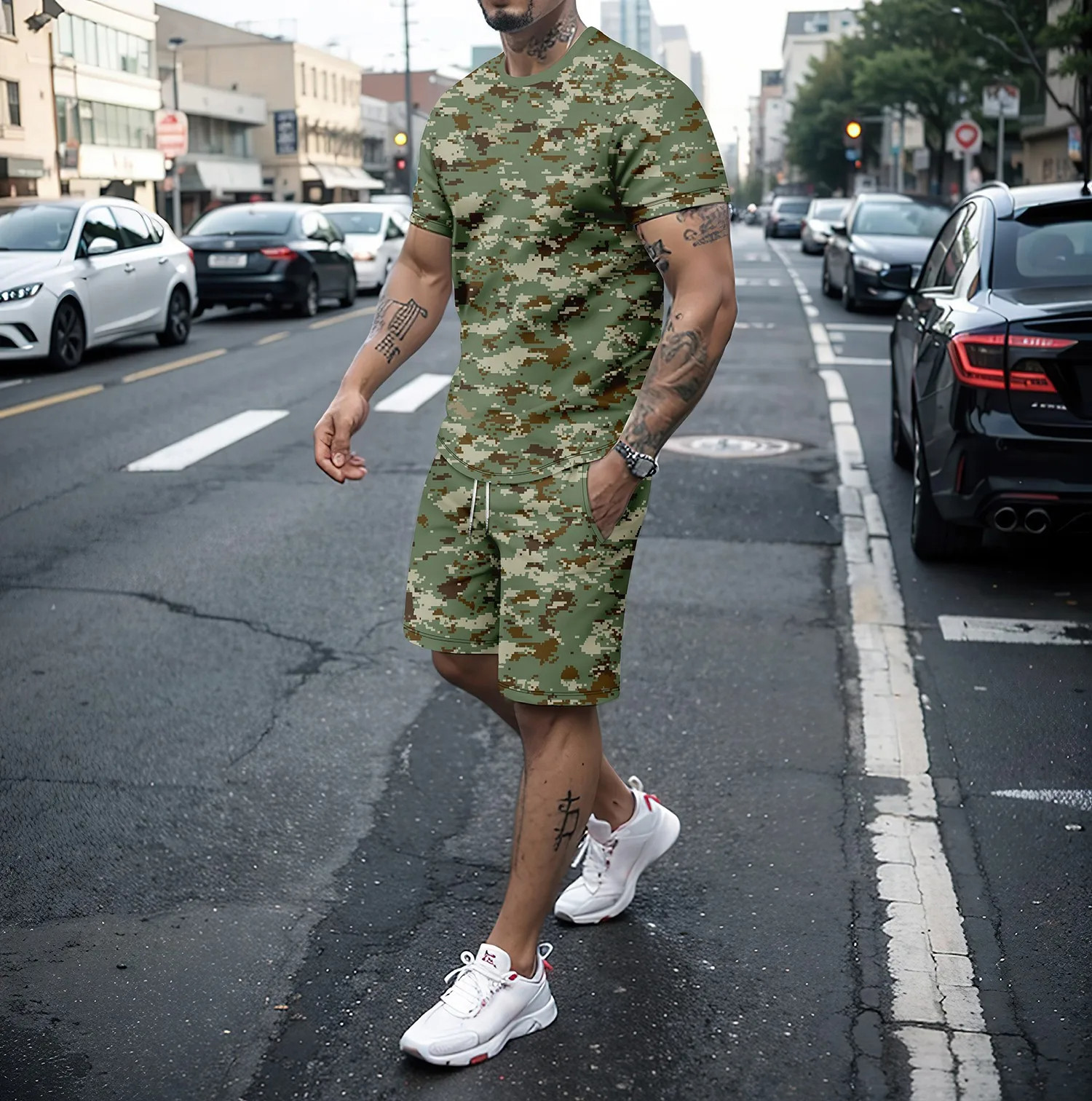 Camouflage Outdoor Tracksuits  - 3D Printing Jersey recensie en prijs