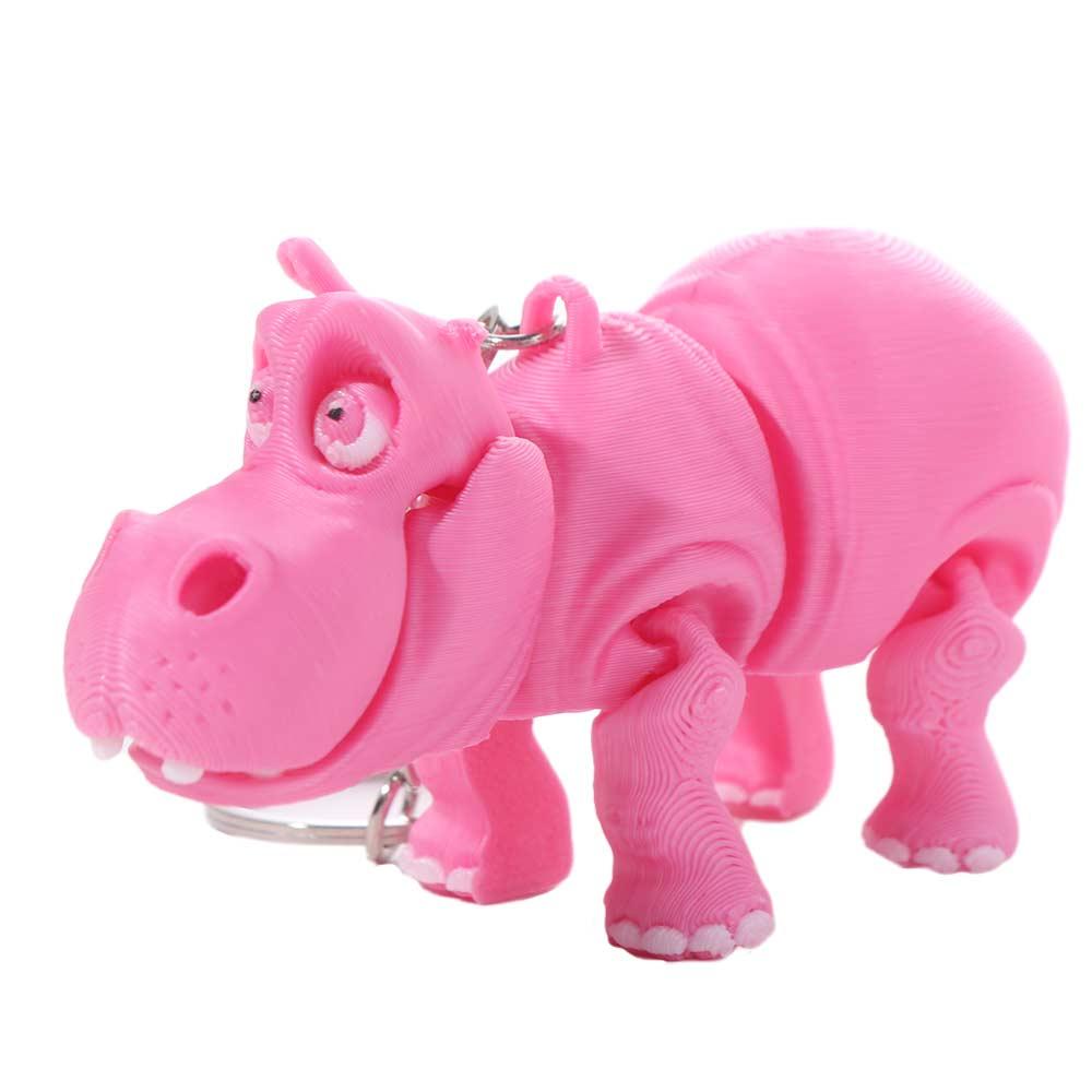 PLA Pink Hippopotamus Keychain - 3D Printing Joint recensie en prijs