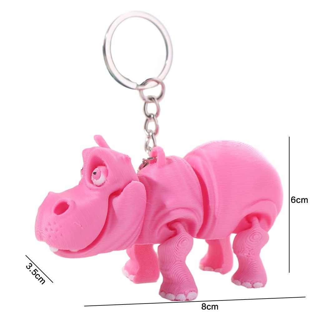 PLA Pink Hippopotamus Keychain - 3D Printing Joint recensie en prijs