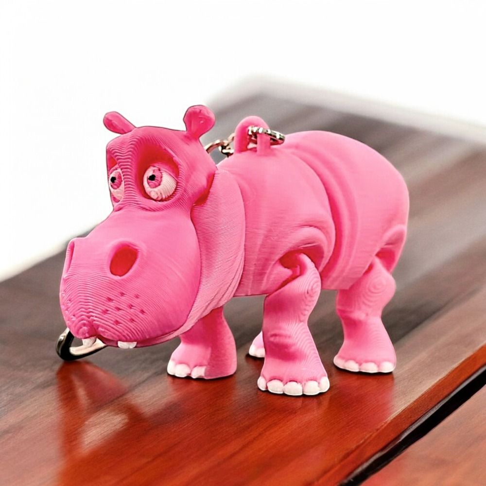 PLA Pink Hippopotamus Keychain - 3D Printing Joint recensie en prijs