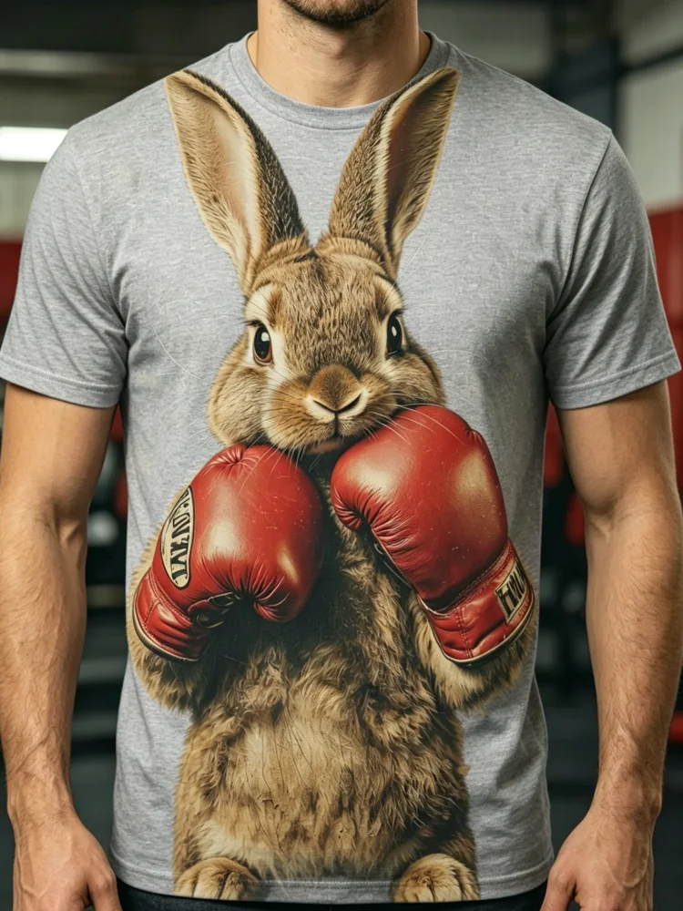3D Boxing Rabbit Print Men's T - 3D Printing Rabbit recensie en prijs