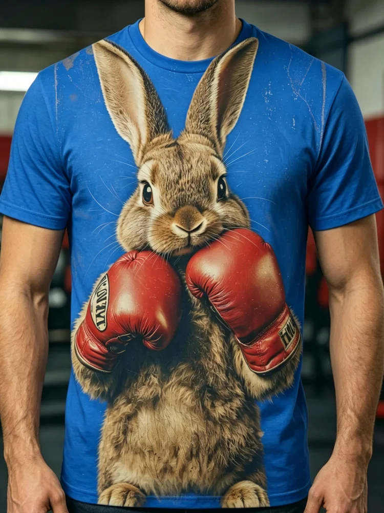 3D Boxing Rabbit Print Men's T - 3D Printing Rabbit recensie en prijs