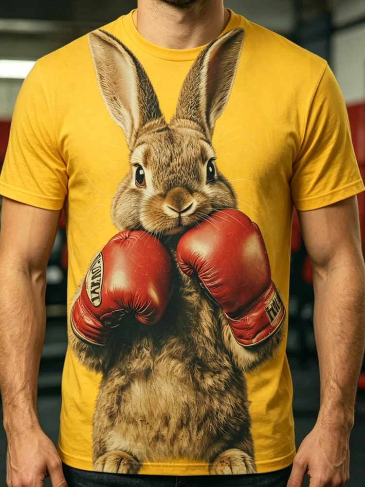 3D Boxing Rabbit Print Men's T - 3D Printing Rabbit recensie en prijs