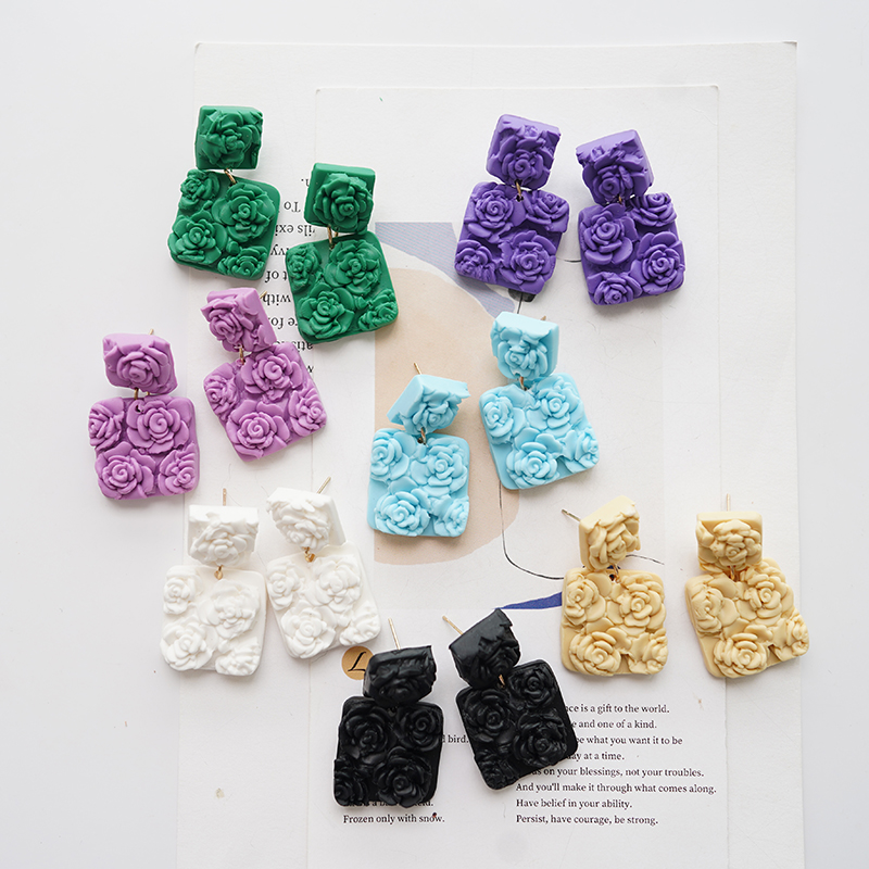 Solid Multi-Color Square Chip  - 3D Printing Earrings recensie en prijs